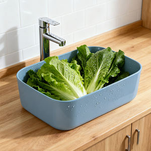 חדר אמבטיה שחור מודרני יהירות מעל אגן דלפק כביסה קל לניקוי כיור המלון - Product Image 4