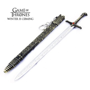 Espada <span class=keywords><strong>de</strong></span> <span class=keywords><strong>Juego</strong></span> <span class=keywords><strong>de</strong></span> <span class=keywords><strong>Tronos</strong></span>, Espada del Juramento, 21 cm, Tamaño Mediano, Llavero, Modelo <span class=keywords><strong>de</strong></span> Juguete <span class=keywords><strong>de</strong></span> Metal Completo, Sin Filo, Seguro, Arma Coleccionable - Product Image 5