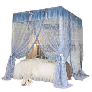 มุ้งกันยุงแบบตั้งพื้นลายลูกไม้สไตล์เจ้าหญิง ผ้าแจ็คการ์ด สำหรับใช้ในบ้าน สามประตู พร้อมเสา<span class=keywords><strong>ภายนอก</strong></span> ป้องกันฝุ่นแบบพระราชวัง - Product Image 5