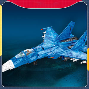 Jie Star JJ61050 modello creativo serie <span class=keywords><strong>militare</strong></span> SU-35 caccia blocchi di costruzione di aerei artigianali assemblati mattoni giocattoli - Product Image 2