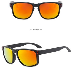 Lunettes de soleil polarisées pour le sport, monture noire, verres miroir orange, protection UV400, pour le cyclisme, la conduite, la pêche, l'utilisation en extérieur - Product Image 1