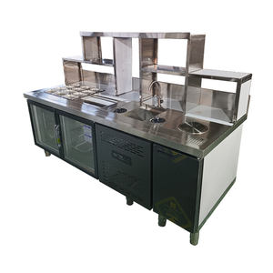 Mostrador comercial para preparar té de burbujas, barra de cocina, banco de trabajo para té de burbujas - Product Image 1