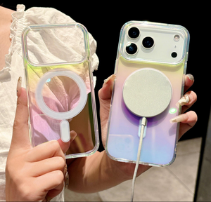 Custodia per telefono in TPU protettiva Anti-caduta con gradiente <span class=keywords><strong>arcobaleno</strong></span> grande foro per <span class=keywords><strong>iPhone</strong></span> 17 16 Tecno coperchio magnetico a piastra colorata - Product Image 1