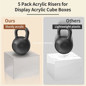 6 pièces or Cube boîtes présentoirs Risers nourriture fête bijoux cosmétiques restauration Dessert fer matériel hôtels école - Product Image 5