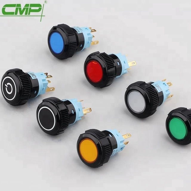 22mm Plastic Momentary or Latching Type Push Button Switch with Led Indicator