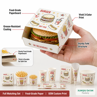 Emballage alimentaire jetable biodégradable portable et imperméable, boîte à hamburger auto-élevable, boîtes à frites, emballage à emporter pour hamburgers