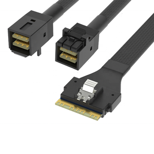 Cable de disco duro PCIe 4,0 SlimSAS 8i a 2 Mini SAS HD SFF8643 Cable de servidor - Product Image 1