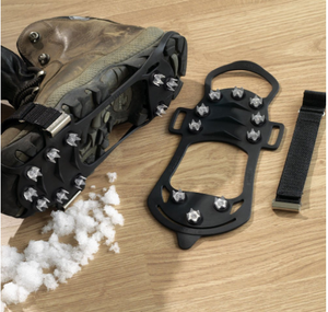 Scarpe portatili resistenti Anti-ghiaccio pinze con punte in metallo per escursioni invernali all'aperto e ramponi da neve - Product Image 1