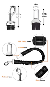 Qbellpet Verstelbare PVC Hondenriem met Elastisch Reflecterend Veiligheidskoord, Snel Ontgrendelbaar, Huisdier- en Kattenuitrusting voor Autoveiligheid - Product Image 6