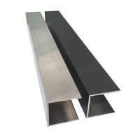 Extrusion d'aluminium enduit de poudre en forme de U profil de canal en U C Double profil en U profil en Aluminium pour le verre en gros