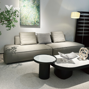 Meilleur canapé sectionnel moderne inclinable en cuir véritable blanc, trois places, forme carrée, avec rembourrage en mousse, idéal pour appartement et hôtel, commande minimum 1 pièce - Product Image 3