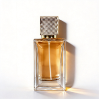 Nouvelle conception professionnelle, flacon de parfum vide 50 ml, flacons en verre transparent rectangulaires convexes à facettes de luxe pour personnalisation de marque