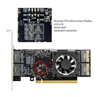 Adaptateur d'extension PCIe 3.0 X16 pour ordinateur industriel PEX8748, sans bifurcation requise pour GPU externe, SSD M.2 NVMe et stockage U.2