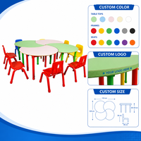 Ensemble table et chaise de maternelle, plateau en contreplaqué, structure métallique, hauteur de siège 300 mm, robuste, pour projets scolaires gouvernementaux