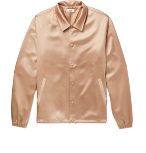 Chaqueta Deportiva Personalizada OEM de Satén para Hombre, Estilo Casual Holgado de Primavera, Chaqueta Impermeable con Forro de Piel de Oveja Lavada - Product Image 1