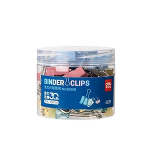 Deli Binder <b>Clips</b> 19mm Metal Long Tail <b>Clip</b> For Office Supplies 40 Pieces - Product Image 5