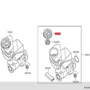 Tapa del depósito de líquido de frenos Fb 46020AL500 para vehículos Nissan, Infiniti y Renault, de plástico - Product Image 1