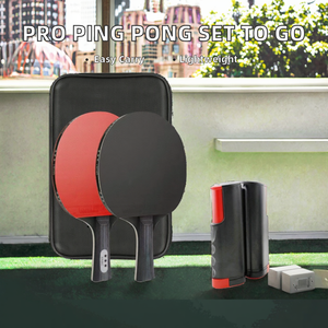 Ensemble de raquettes de ping-pong professionnelles personnalisées en bois pur à 7 couches, raquette de tennis de table portable, <span class=keywords><strong>2</strong></span> raquettes, 3 balles, étui à double fermeture éclair - Product Image 2