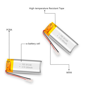 OEM/ODM 3,7/200mAh 501240 Micro Pouch Batería de polímero de litio para electrónica de consumo Batería de iones de litio recargable - Product Image 6