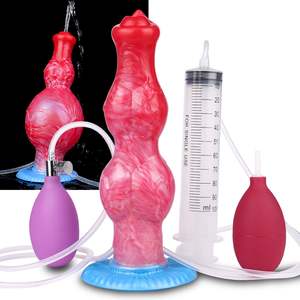 قضيب اصطناعي قابل للنفخ واقعي وناعم ومقاوم للماء، سدادة شرجية كبيرة قابلة للتوسع مع عقدتين، مصنوعة من السيليكون لتحفيز نقطة جي - Product Image 1