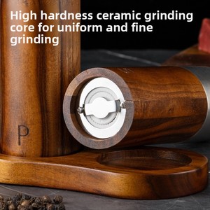 <span class=keywords><strong>Moulin</strong></span> à <span class=keywords><strong>poivre</strong></span> cylindrique en bois d'acacia avec tête en acier inoxydable 304, pour la cuisine domestique, bouteille à épices manuelle pour <span class=keywords><strong>poivre</strong></span> du <span class=keywords><strong>Sichuan</strong></span> et sel de mer - Product Image 5