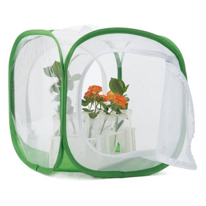 Yüksek kalite 60x60x60cm canlı <span class=keywords><strong>Pet</strong></span> böcek kafes nefes katlanmış kelebek yetiştiriciliği için sera fermuar küçük çelik tel katı - Product Image 6