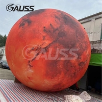 Ballon gonflable LED durable OEM en forme de planète, modèle aérien de la Terre et du Soleil, Système Solaire, Mars, Terre pour accessoire d'activité, salon professionnel