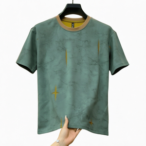 เสื้อยืดผู้ชาย Heavyweight Burnout แบบมินิมอล คอกลม แขนสั้น สไตล์ลำลอง สตรีทแวร์ - Product Image 1
