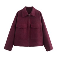 Vêtements pour femmes 2025 Nouvelle mode Veste courte mélangée Rétro Revers Poche plaquée Veste décontractée pour femmes