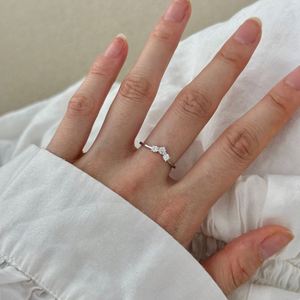 Dylam Dainty Charm 925 <b>Sterling</b> <b>Silver</b> Open <b>Adjustable</b> 5A Cubic Zirconia Wedding Engagement Band <b>Rings</b> for Women - Product Image 2