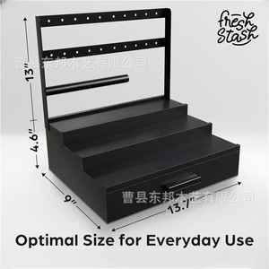 Expositor de Joyería de Madera de 3 Niveles, Organizador de Escritorio con Compartimento Secreto para Objetos de Valor - Product Image 4