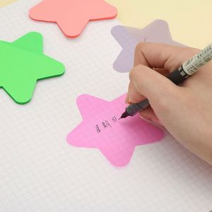 50sheets PET Star-Shaped Sticky Notes <b>Memo</b> <b>Pads</b> Assorted Colors Removable Adhesive Page Markers Office School Notebook - Product Image 5
