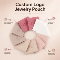 Pochette à bijoux en velours suédé personnalisée Luda avec logo, pliable, sac cadeau anti-poussière en velours avec fermeture à bouton pour présentation de bijoux