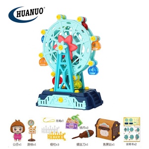 Jouets grande roue <span class=keywords><strong>pour</strong></span> enfants, avec poupée, accessoires de station de gode, petits jouets à assembler soi-même éducatif - Product Image 3