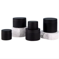 Stock d'usine 50ml 100ml 120ml 150ml Pot cylindrique en PET noir mat givré 3oz Rangement cosmétique pour lotion de soin de la peau et crème pour les yeux
