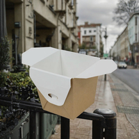 Boîtes alimentaires en papier jetables compactes avec gaufrage et estampage personnalisé pour les petites portions de repas à emporter &amp;   Livraison à domicile