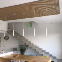 Panneau décoratif en bois Polyester ondulé, acoustique, insonorisant, pour hôtel, prix d'usine
