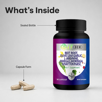 Extrait de Betterave, Feuille d'Olivier, Ail, Moringa, Nattokinase 6000mg en Capsules – Complément Tout-en-un pour la Bien-être – Fabrication OEM Personnalisée