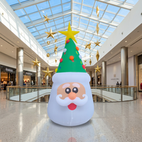 Poupées en peluche du Père Noël tendance pour les décorations d'arbre de Noël et de jardin, figurines de Noël gonflables de dessin animé