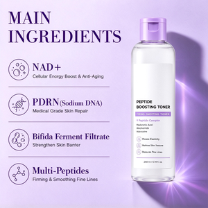 Tonique facial aux peptides avec extraits botaniques, hydratant, affinant les pores, anti-oxydant, lissant la texture inégale de la peau, logo personnalisé - Product Image 3