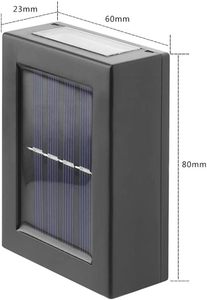 Lámpara Solar LED de Pared para Exteriores, Jardín, Porche, Impermeable, con Iluminación Superior e Inferior, para Patio, Escaleras y Jardín - Product Image 6