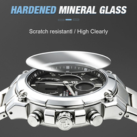 NAVIFORCE 9278 Montre numérique de luxe à double fuseau horaire avec bracelet en acier inoxydable, fabricants de montres LED en Chine, commerce