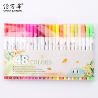 Stylo marqueur aquarelle à double pointe 0.4mm Fineliner 12/24/36/48/60/80/100 couleurs pour outils de dessin pour enfants
