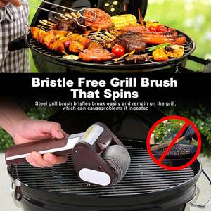 Power Rechargeable Food Grade Stainless Steel Spinning <b>Electric</b> Grill Brush Grill Brush Bristle Free <b>Bbq</b> Cleaning Brush Cleaner - Product Image 2