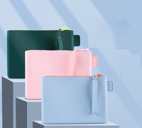 Trousse de Maquillage en Silicone Pliable Multifonctionnelle, Design Moderne, Sans BPA, Écologique, Portable, Grande Capacité, Idéale pour les Voyages et l'Extérieur - Vente Flash