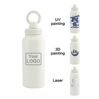 Botol minum cincin Magnet 32oz Logo kustom cangkir Tumbler terisolasi dinding ganda dengan cincin penguat ponsel magnetik