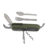 Ensemble de couverts pliants multifonctionnels en acier inoxydable pour le camping et la survie en voyage