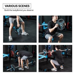 Spor ekipmanları vücut geliştirme dayanıklı 1.25-25kg dökme demir TPU poliüretan halter plakaları ağırlık kaldırma tampon plakaları - Product Image 4