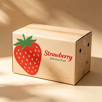 Boîte d'emballage écologique pour fraises, boîte en carton ondulé kraft pour fruits, boîte d'expédition avec production rapide en 72h