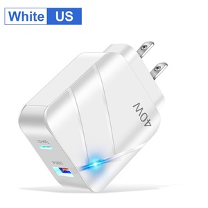 40W 2 PD QC Fast Charger 2 Port <b>5V</b> 3A USB C Type C Phone Charger Wall Quick Travel Charger Adaptor for Mobile - Product Image 4